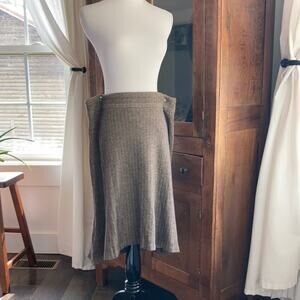 Banana Republic Brown Stretch High Low Skirt, Size 12